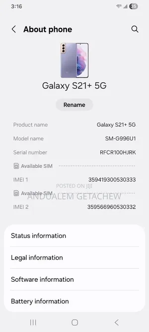 Samsung Galaxy S21+ 5G 128 GB Black
