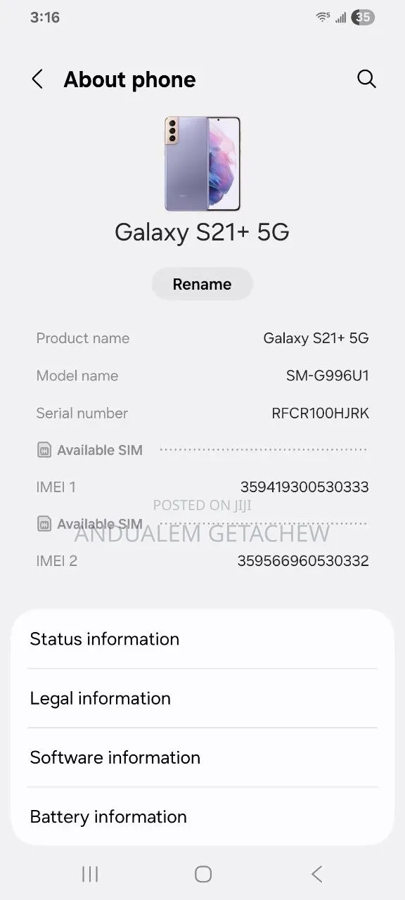 Samsung Galaxy S21+ 5G 128 GB Black