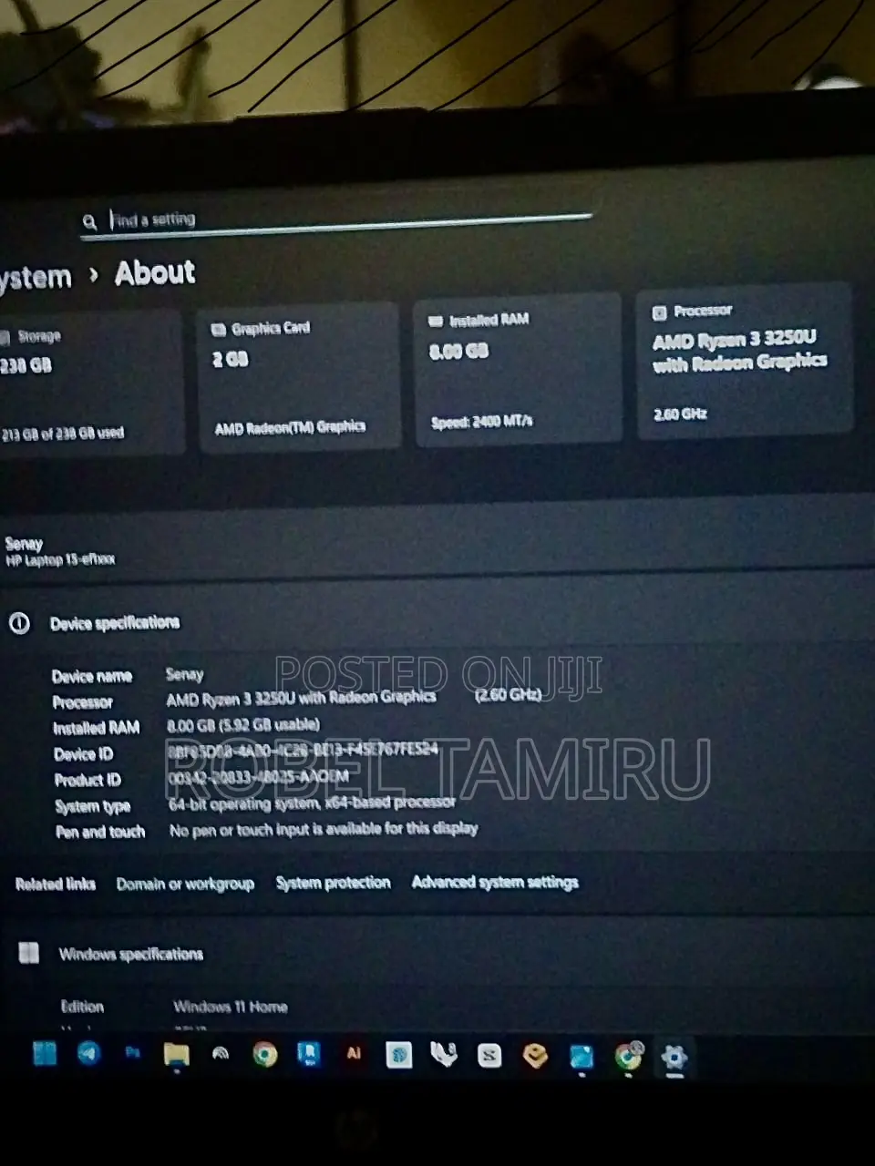 Laptop HP 15 8GB AMD Ryzen 3 SSD 256GB