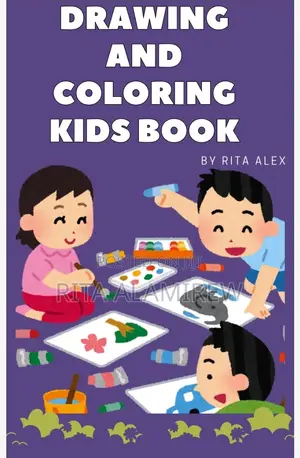 Blue and White Illustrative Kids Drawing Book
