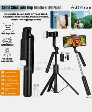 Selfie Stick Tripod | Bluetooth Remote | Extendable Stable