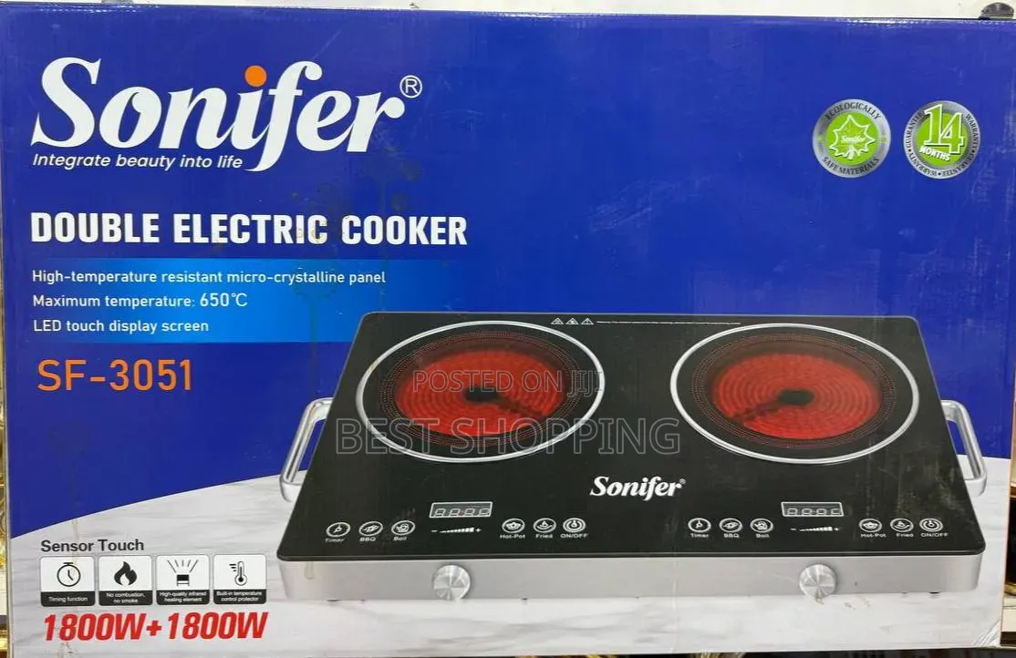 Sonifer Digital Ceramic Double Touch Stove Double Glass