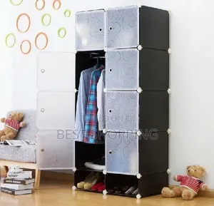 Storage Wardrobe Plastic Metal የልብስ ቁምሳጥን Cupboard