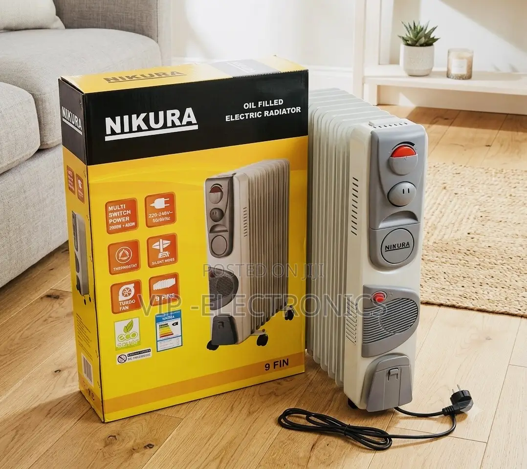 Nikura 9-Fin Oil-Filled Electric Radiator Heater– Portable Room Heater