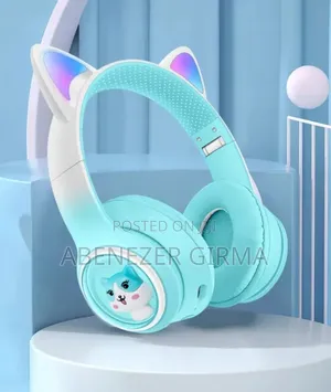 New Design Akz-02e Cat Headphone Pc Bluetooth Over-Ear Headphones