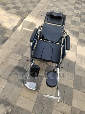 Black Commode Reclining Wheelchairs, Model Name/Number Wheelchair ዊልቸር