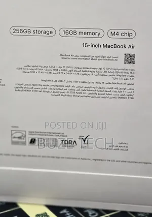 New Laptop Apple MacBook Air 2025 M4 16GB Apple M4 SSD 256GB