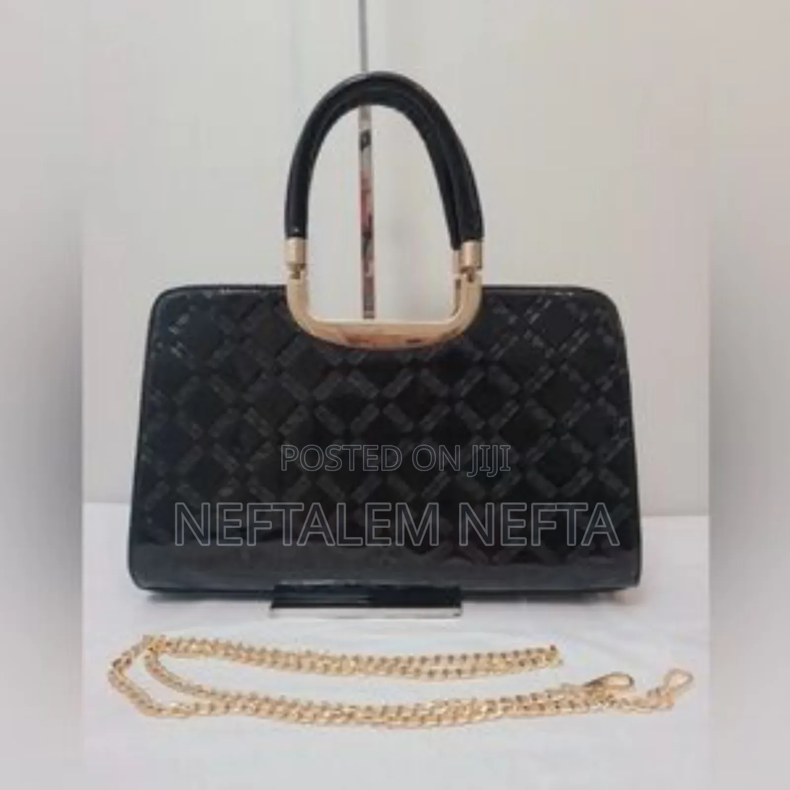 Black Leopard Print Square Bag