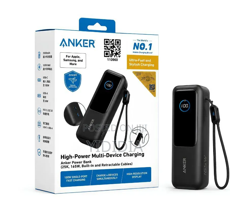 ‎ Anker 25,000mah 165w Super Fast Power Bank (Original)