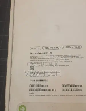 New Laptop Apple MacBook Pro 2026 M5 Pro 16GB Apple M5 Pro SSD 512GB