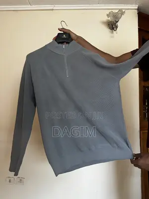 European Standard Men’S Light Grey Quarter Zip Sweater | Italian Wear