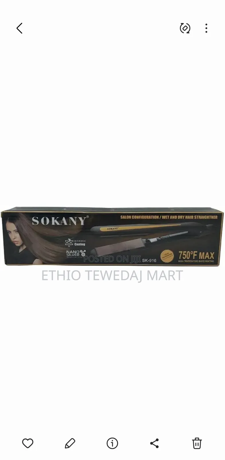 Sokany Professional Hair Straightener የፀጉር ፓይስትራ Sk-916