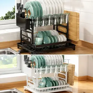 ዘመናዊ 2-ደረጃ የዕቃ ማድረቂያ (Dish Drying Rack) ወጥ ቤትዎን ንፁህ፣ የተደራጀ እና ውብ ያድርጉ!