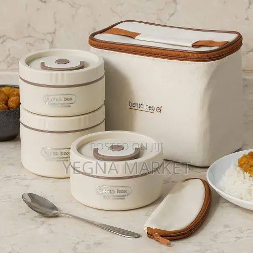 Bento Lunch Box With Bagምግብዎን የማያቀዘቅዝ 4በ1የሆነ ዘመናዊ እና ብራንድ ምሳ እቃ