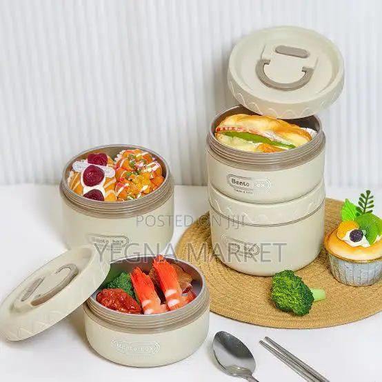 Bento Lunch Box With Bagምግብዎን የማያቀዘቅዝ 4በ1የሆነ ዘመናዊ እና ብራንድ ምሳ እቃ