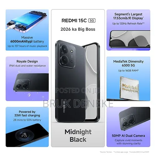 Xiaomi Redmi 15C 4G 256 GB Black