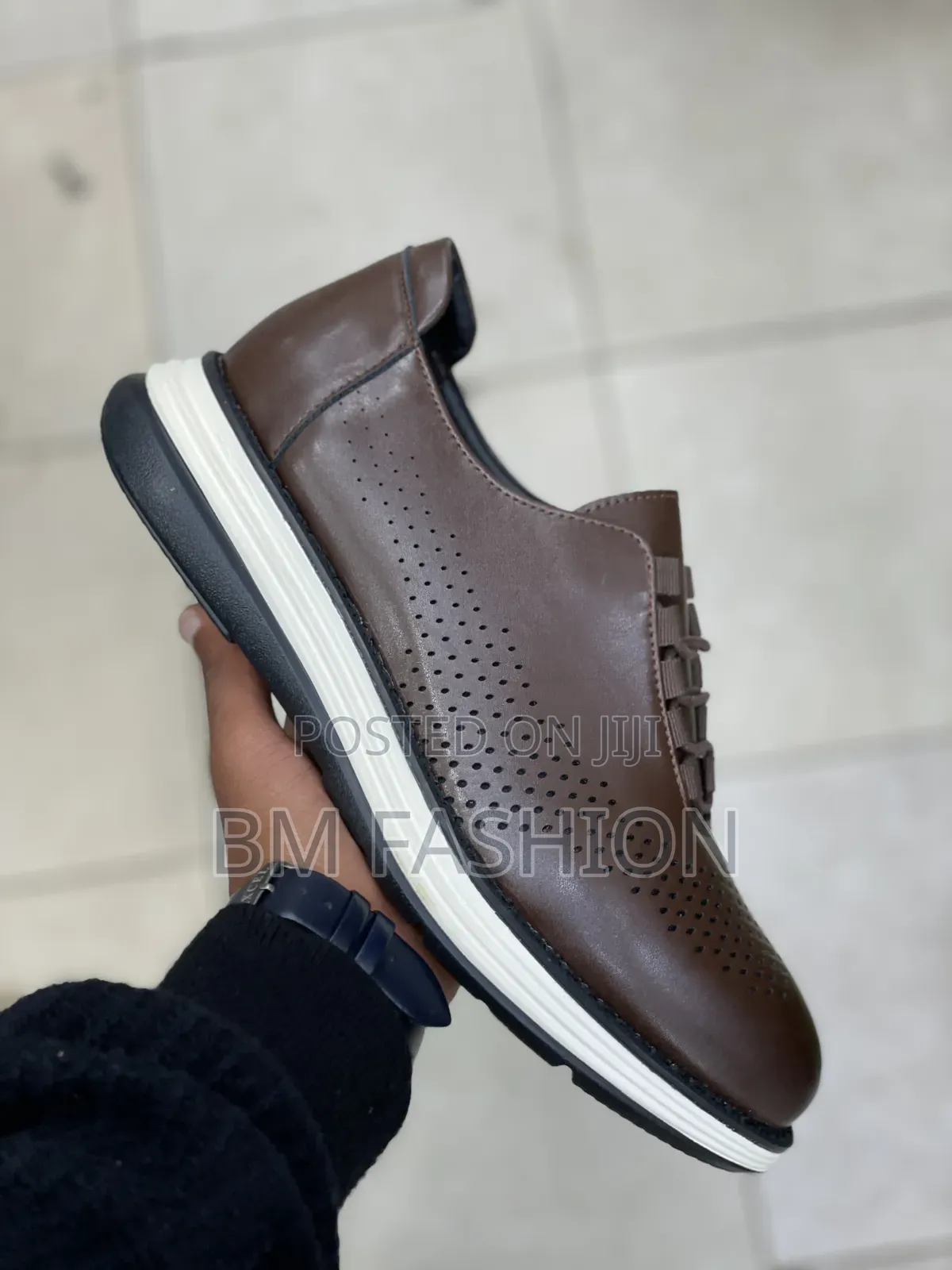 Leather Hybrid Dress-Sneaker: Rich Brown