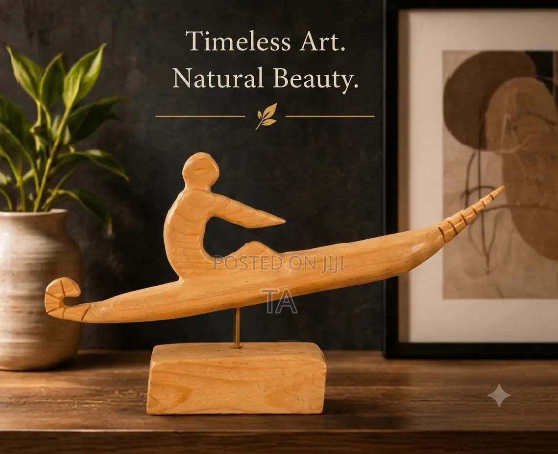 Man on the Boat – Handcrafted Austrian Wood Sculpture