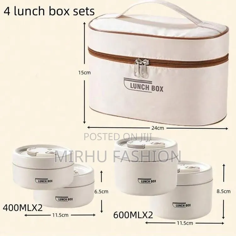 Lunch Box Bag 4 in 1(4 Pieces ) Stainless Steel