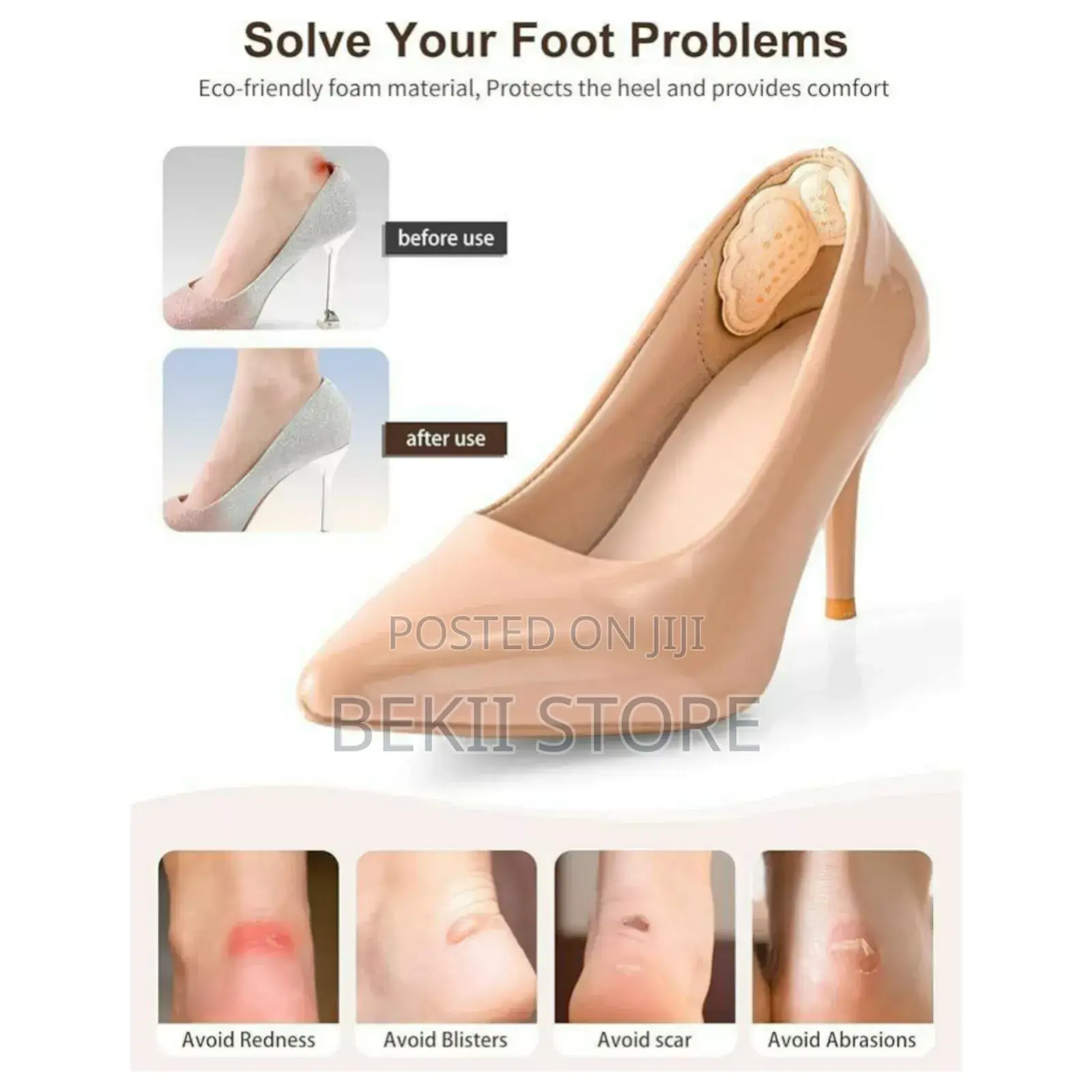 2PCS Heel Pads የተረከዝ ፓዶች ለቀኑ ሙሉ ምቾት ተመራጭ