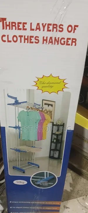Three Layer Clothes Hanger Rack 50 Kg በወፍራሙ
