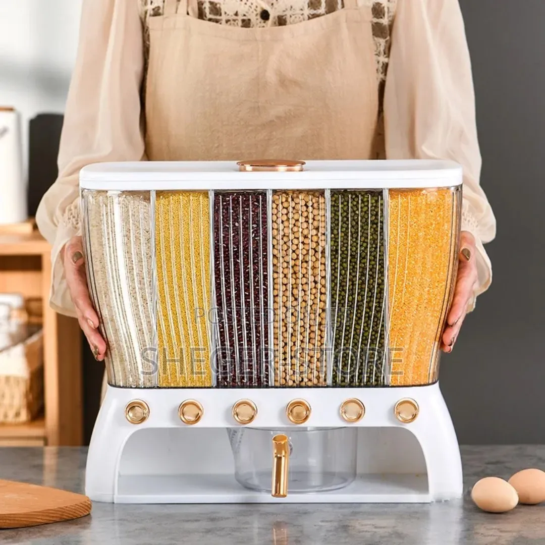 High Quality 6 in 1 Cereal Dispenser የጥራጥሬ ነገርች መረስቀመጫ 6 ክፍል ያለው