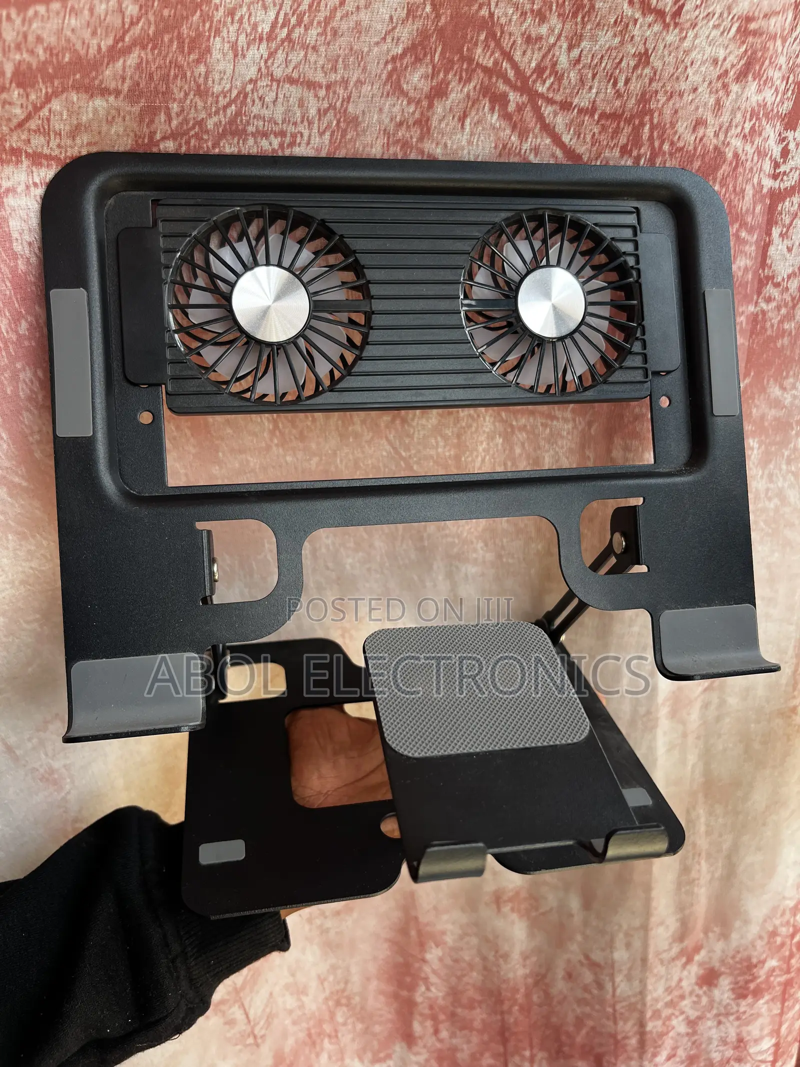 2-in-1 Dual-Fan Folding Laptop Phone Cooling Stand