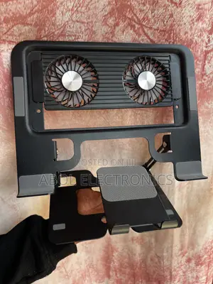 2-in-1 Dual-Fan Folding Laptop Phone Cooling Stand