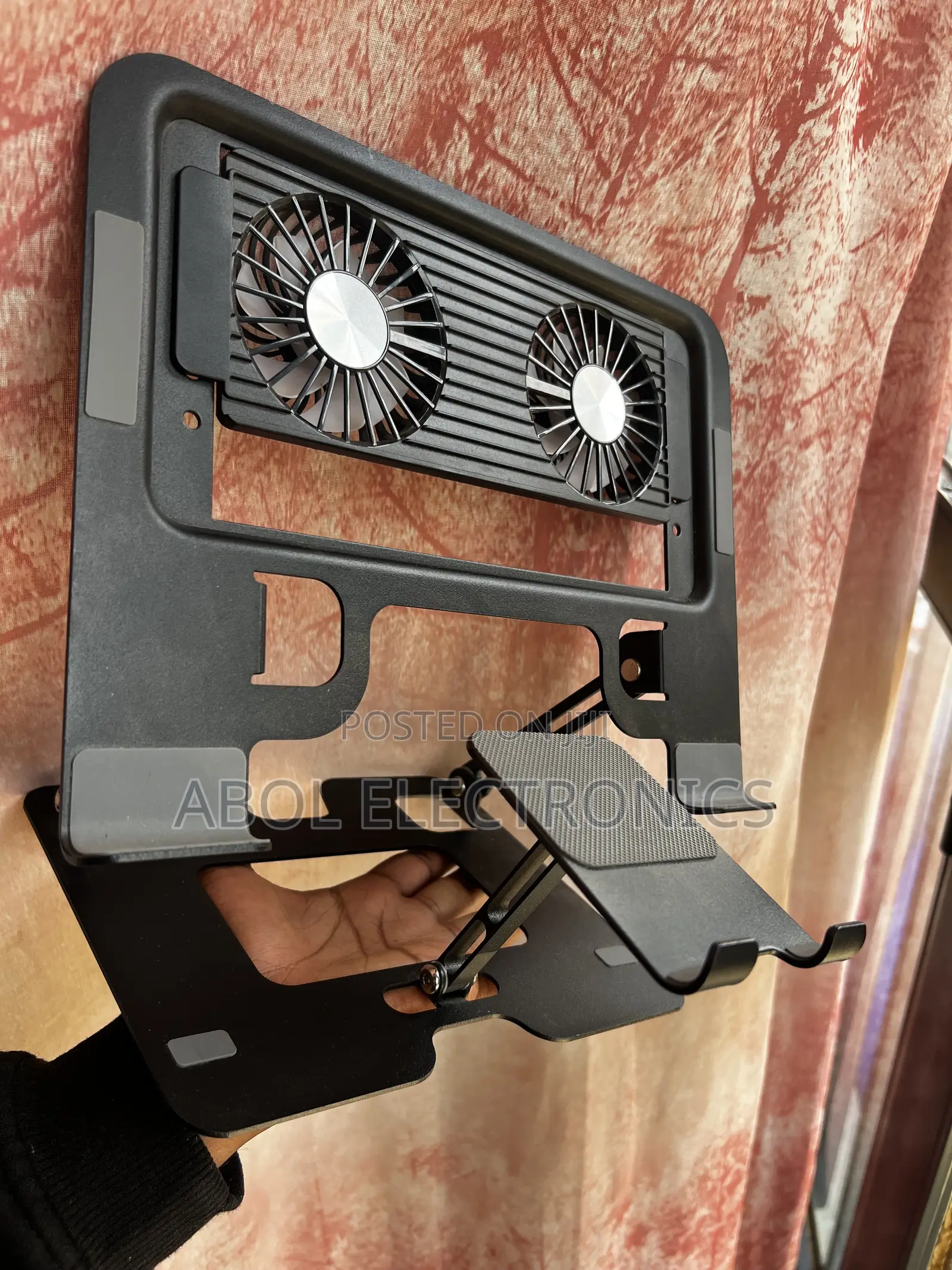 2-in-1 Dual-Fan Folding Laptop Phone Cooling Stand