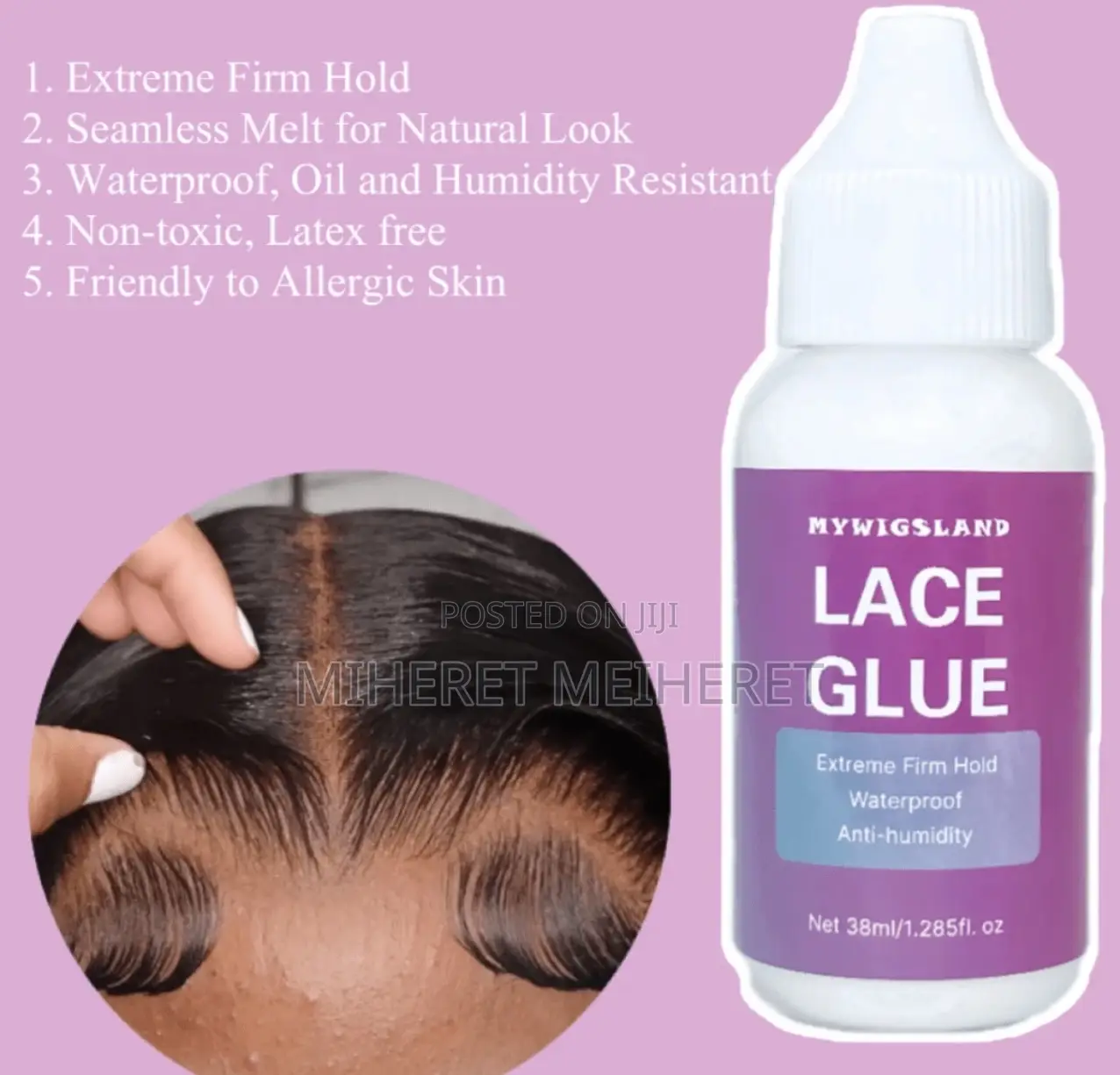 Strong Hold Waterproof Lace Glue for Wigs, Lace Wig Adhesive for Hair