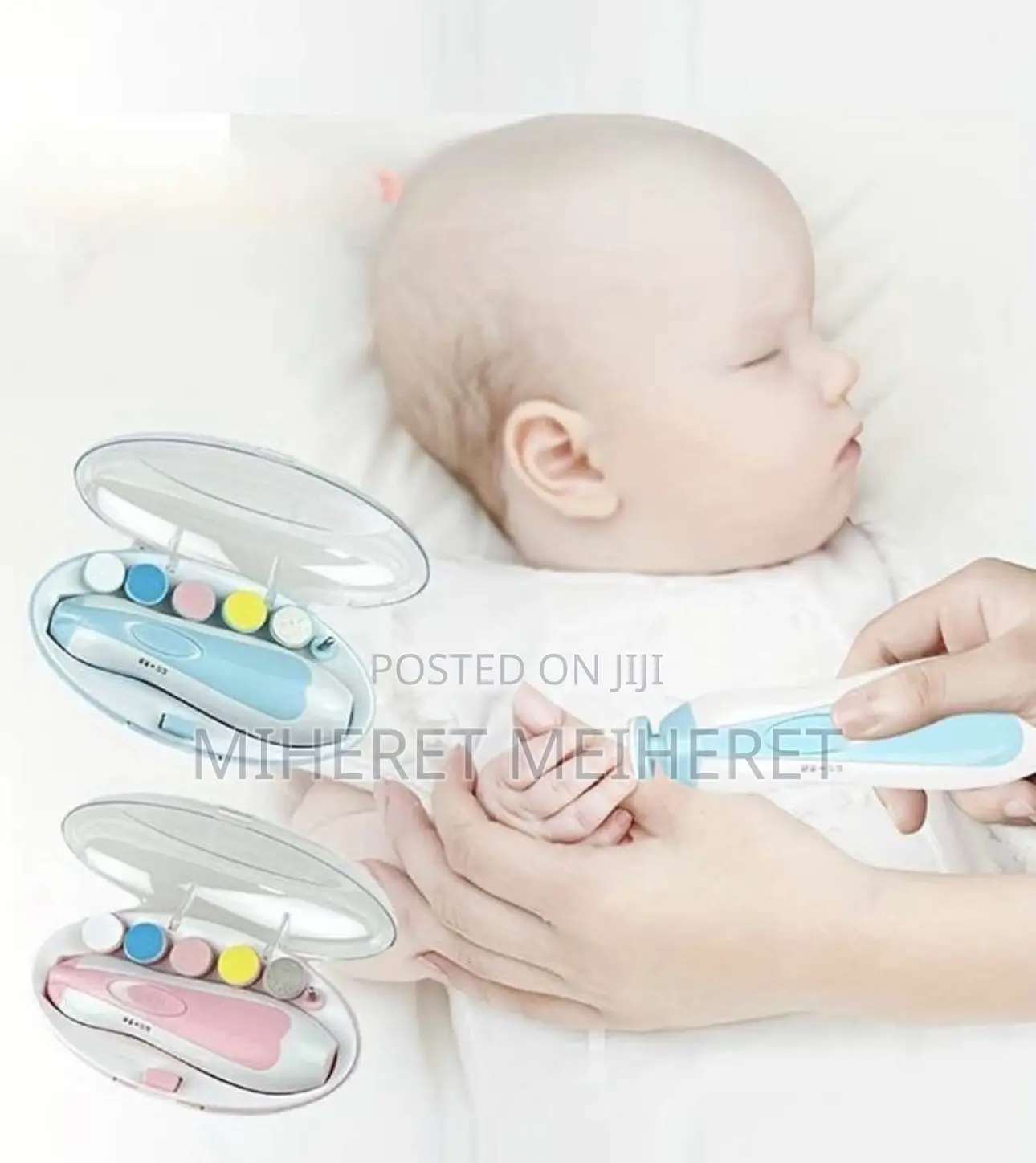 Electric Baby Nail Trimmer Set - Nail File/Clipper With LED Light,