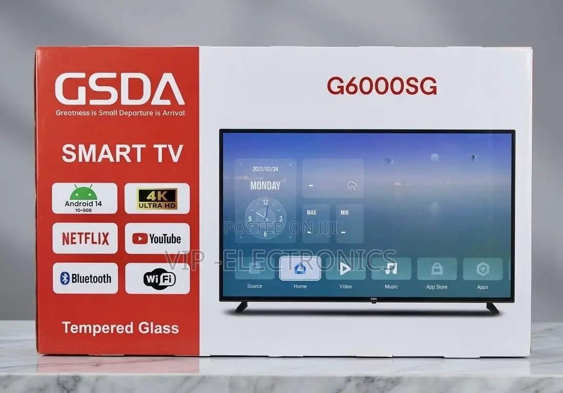 GSDA 60 Inch TV Ultra HD Smart TV With Tempered Glass Display