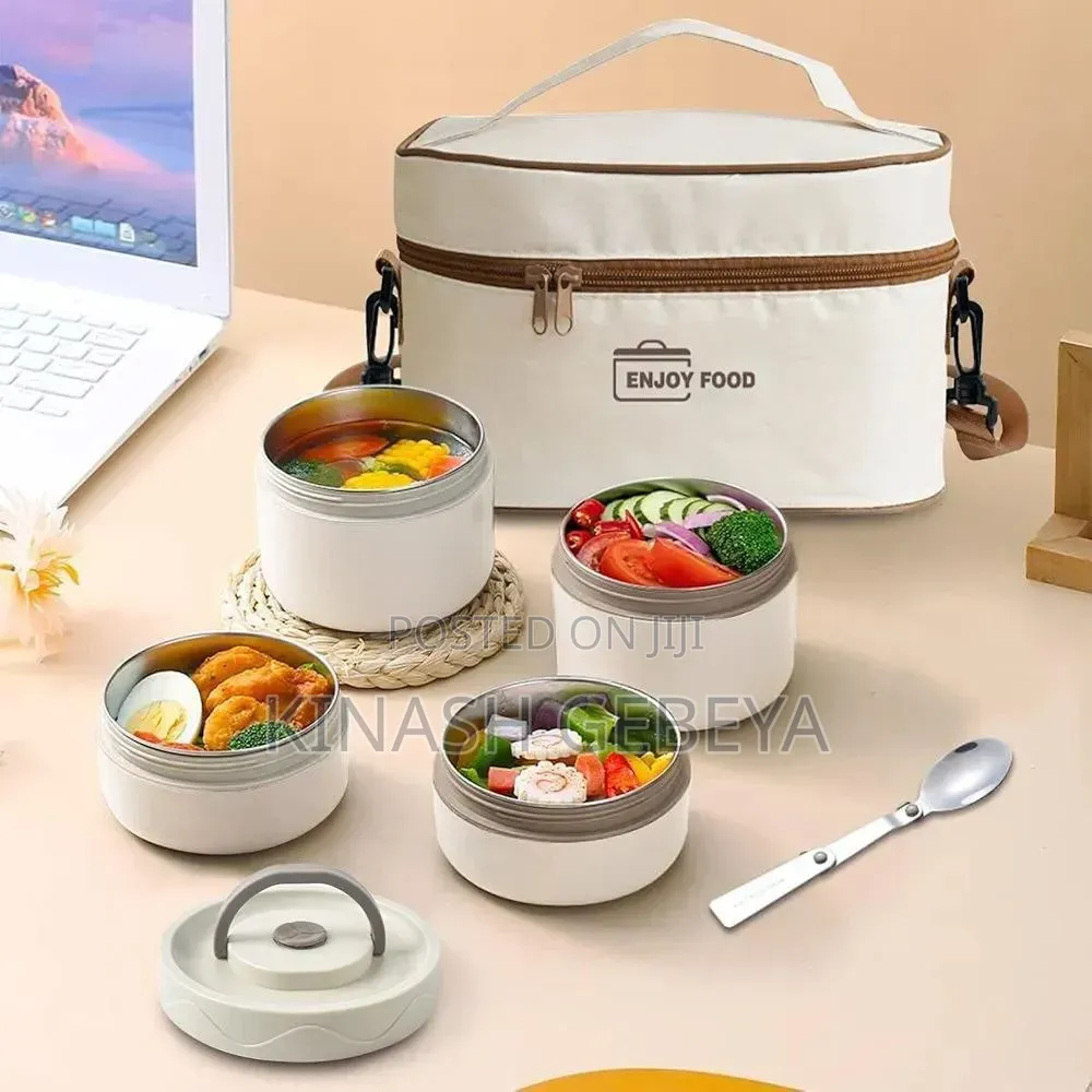 4pcs Isolated Lunch Box With Bag