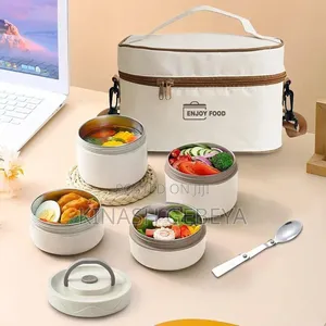 4pcs Isolated Lunch Box With Bag