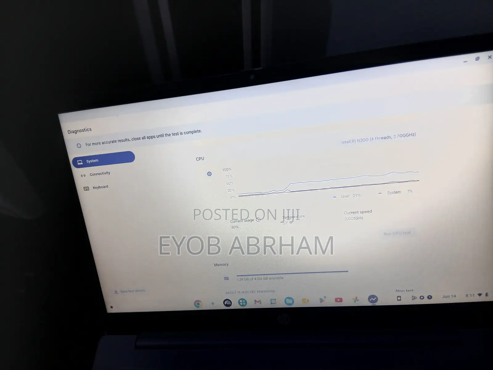 New Laptop HP Chromebook 4GB Intel SSD 128GB