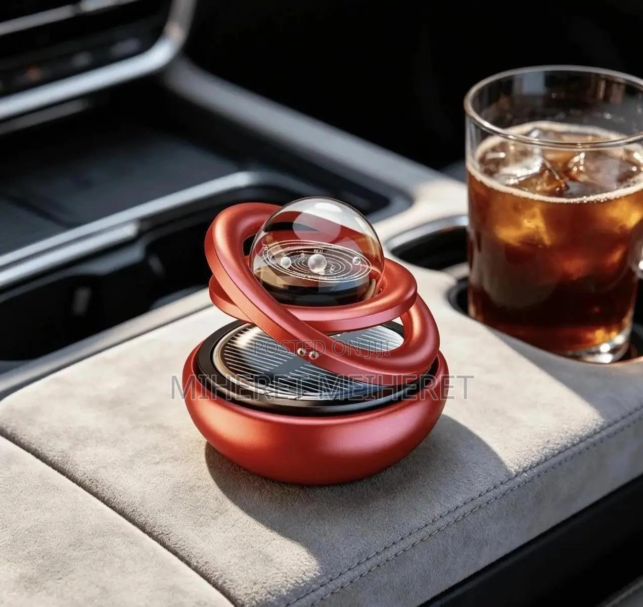 Solar Powered Rotating Car Air Freshener, Aluminum Alloy Inter