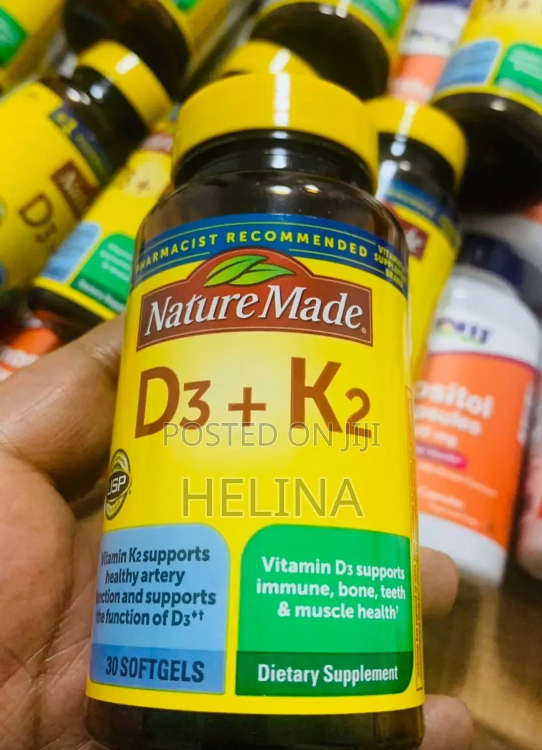 USA Brand Vitamin D3 With 30 Softgels Dietary Supplement