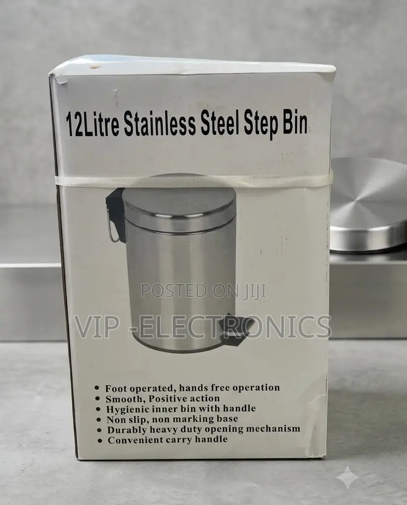 12L Stainless Steel Step Bin – Pedal Trash Can With Soft-Close Lid