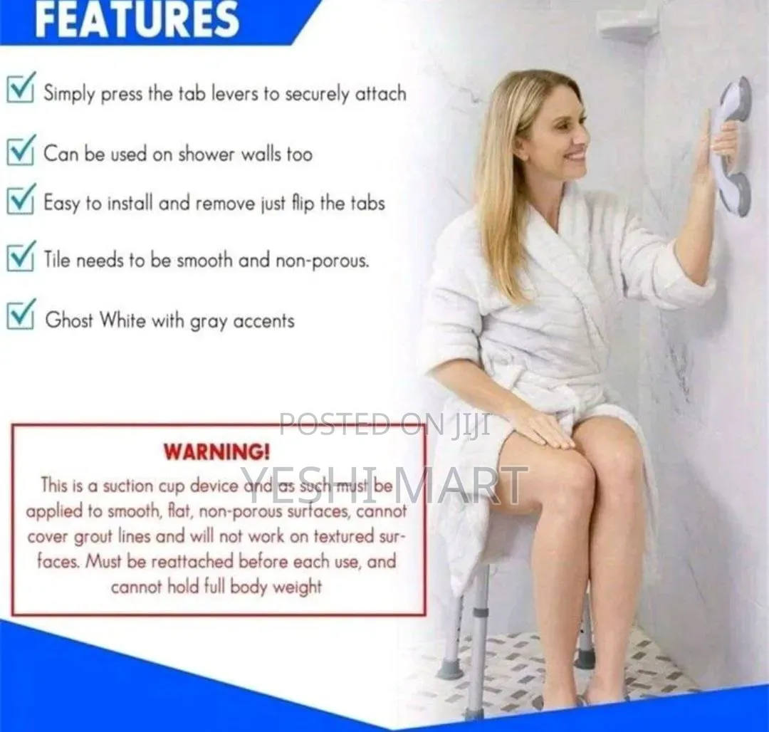 Bathroom Strong Suction Cup Handle, Suction Cup Bar Grab Rail, NonSlip
