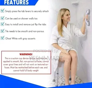 Bathroom Strong Suction Cup Handle, Suction Cup Bar Grab Rail, NonSlip