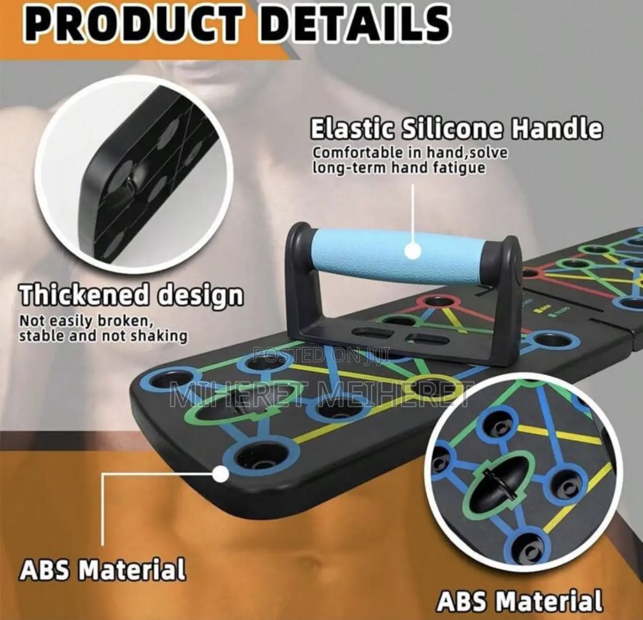 Unisex Push-Up Board, Portable Multi-Functional Foldable Fitness