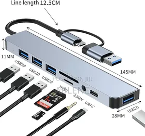 8-in-1 Multifunctional USB Type-C Hub Adapter