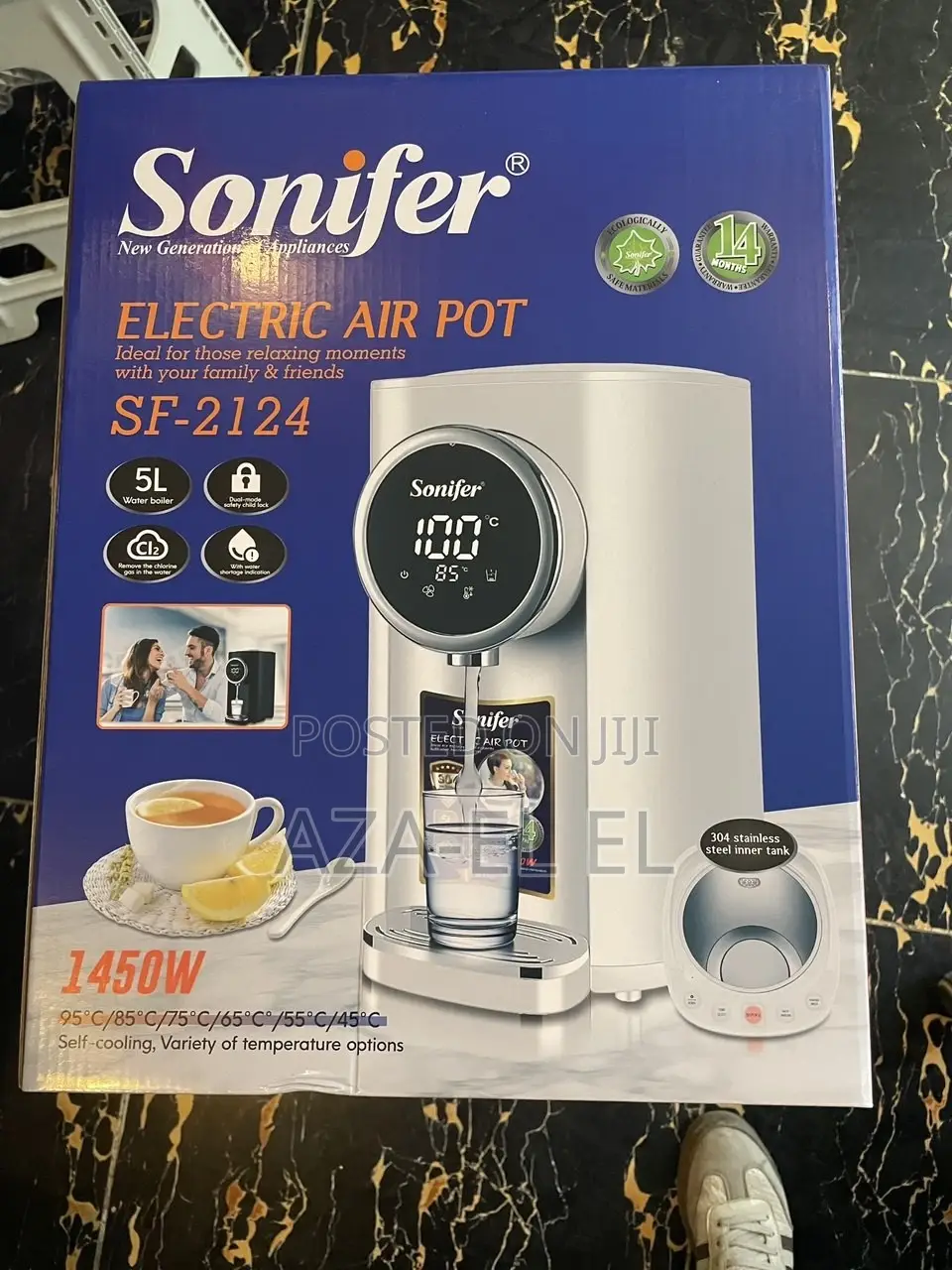 Sonifer SF-2124 ቴርሞ ኬትል – 5L Stainless Steel ኤሌክትሪክ ኬትል