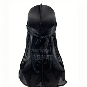 This Is a Black, Silky-Material Durag