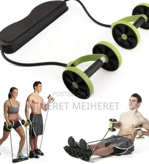 Power Roll Abdominal Workout Elastic Resistance Pull Rope Trainer GYM