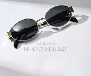 Retro Oval Metal Fashion Glasses, Classic Shield Frame, Unisex Outdoor