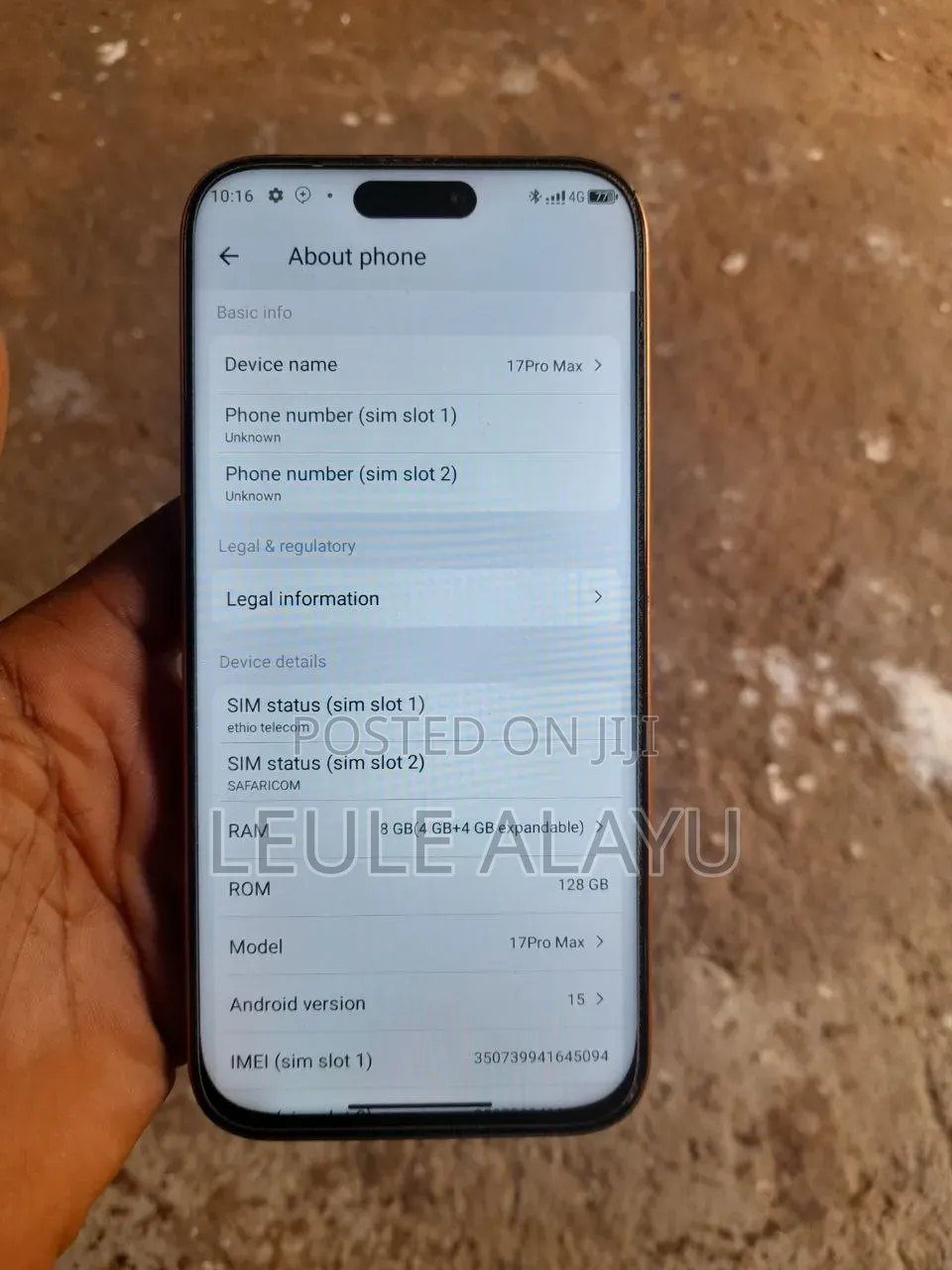 Oale 17Pro Max 128 GB Silver