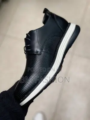 Master Quality Classic Leather Casual Loafers Black X White