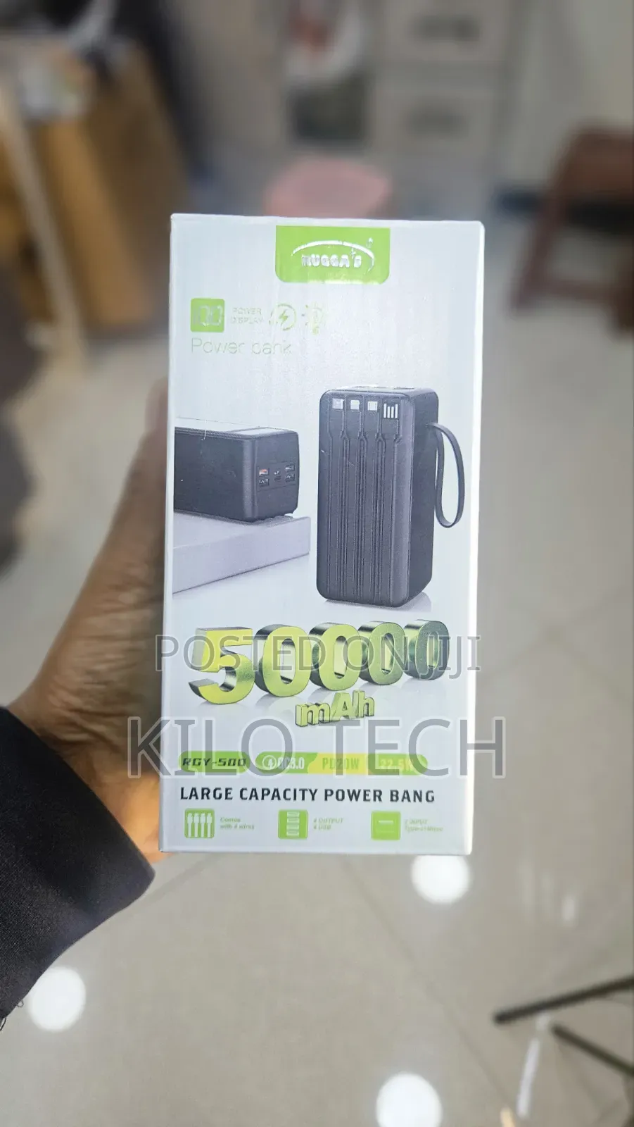 Rugga's RGY-500 50000mAh Power Bank - 22.5W Fast Charging