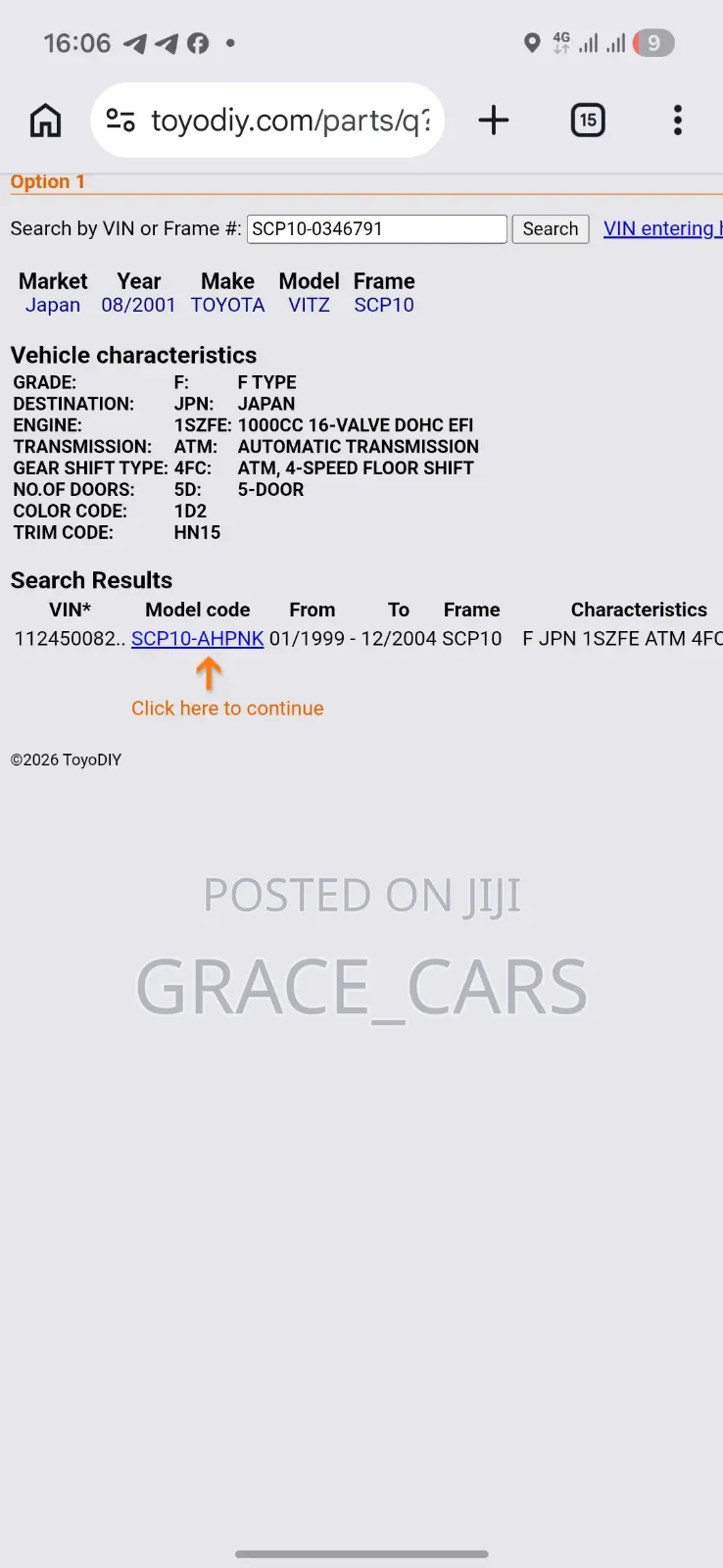 Toyota Vitz 2001 Gold